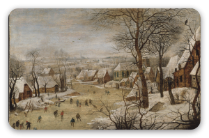 Paysage d'hiver avec piège à oiseaux