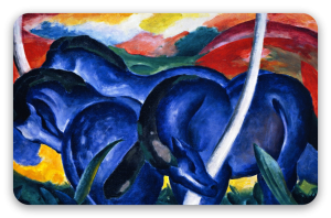Les Grands Chevaux bleus - sticker pour carte
