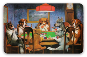 Les Chiens jouant au poker - sticker pour carte